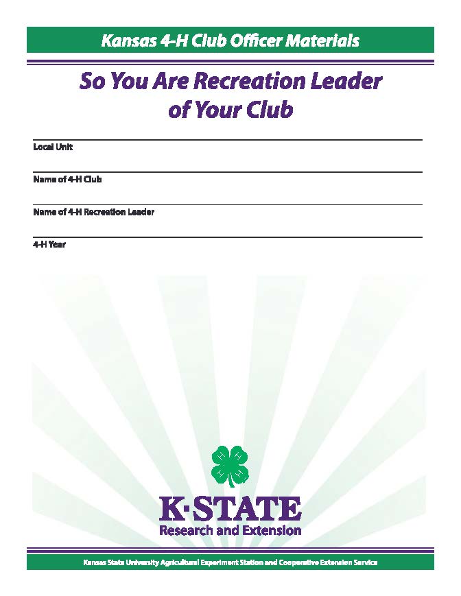 So you are the Recreation Leader of your club