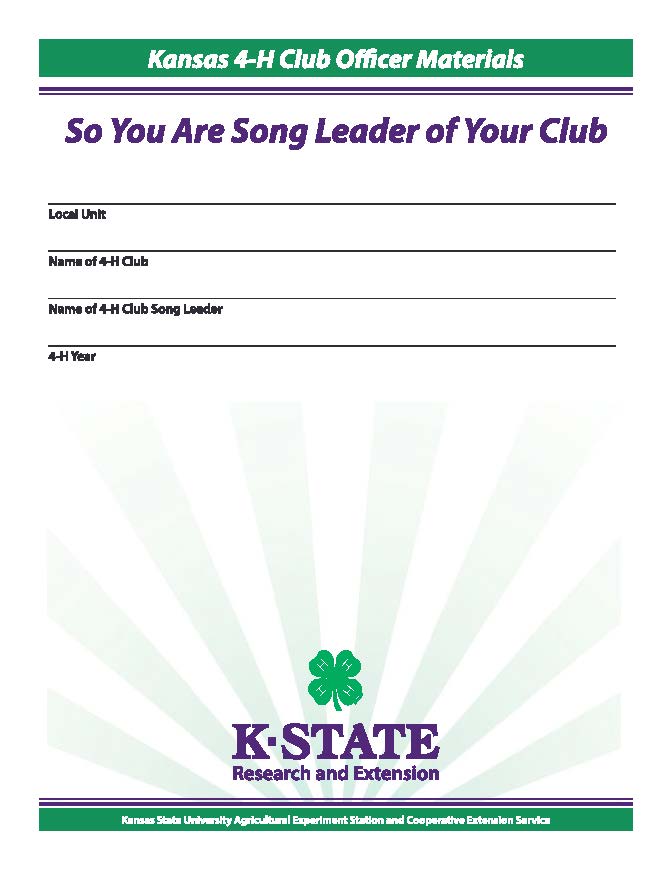 So You Are Song Leader of Your Club