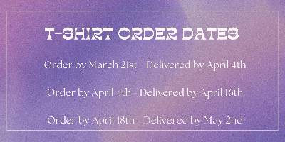 T-Shirt Order Dates for WK KS 2025